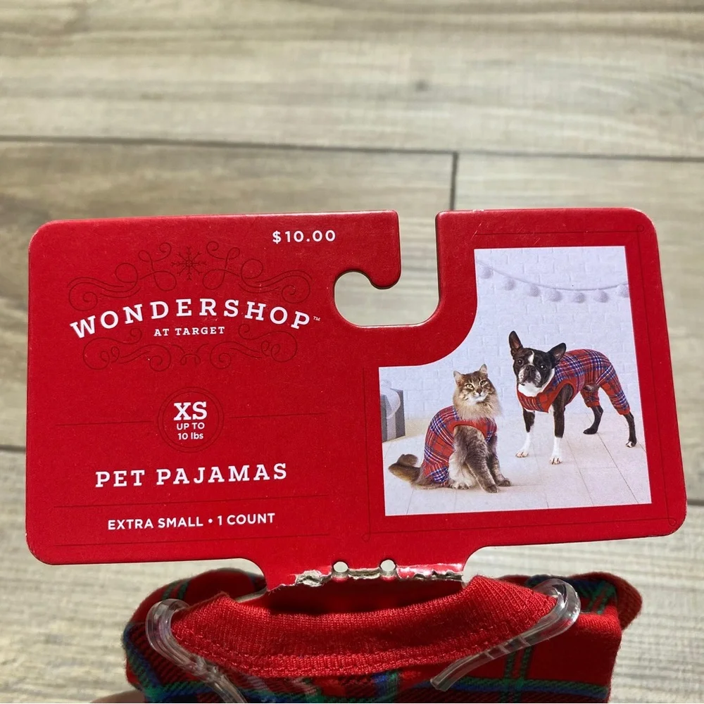 Wondershop By Target Plaid Pet Pajamas Size XS Red‎ Blue White Green